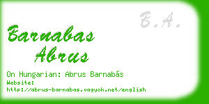 barnabas abrus business card