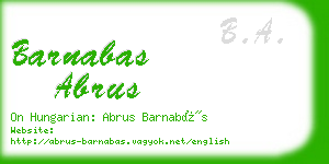 barnabas abrus business card